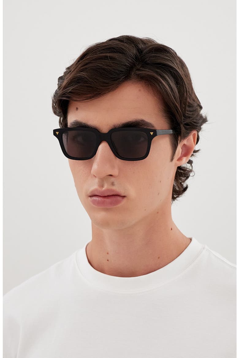 50mm Square Sunglasses, Alternate, color, BLACK