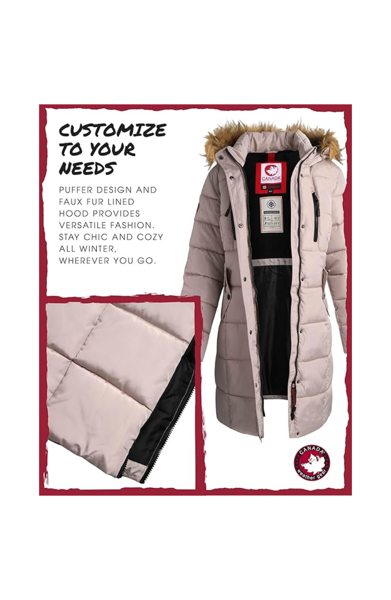 CANADA WEATHER GEAR Women's Heavyweight Long Parka Jacket, Alternate, color, Sand
