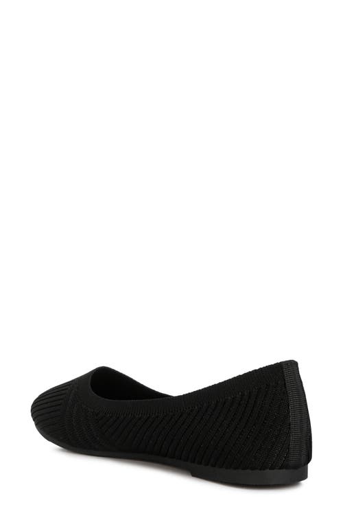 London Rag Ammie Ribbed Knit Ballet Flat In Black