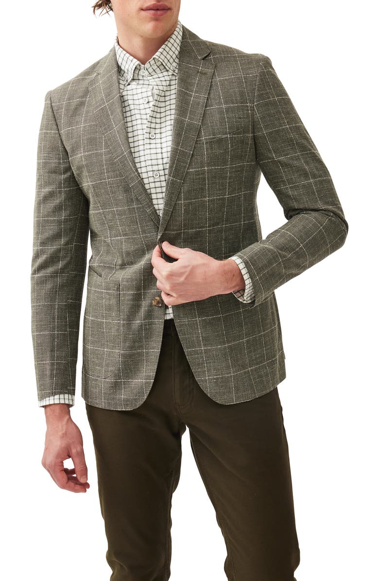 Rodd & Gunn Karaka Point Windowpane Check Wool Blend Sport Coat, Main, color,