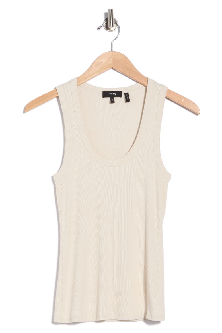 Scoop Neck Ribbed Tank, Alternate, color, SAND