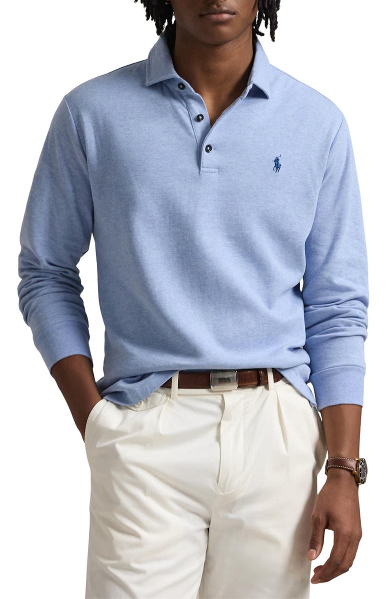 Polo Ralph Lauren Luxury Long Sleeve Jersey Polo, Main, color, 