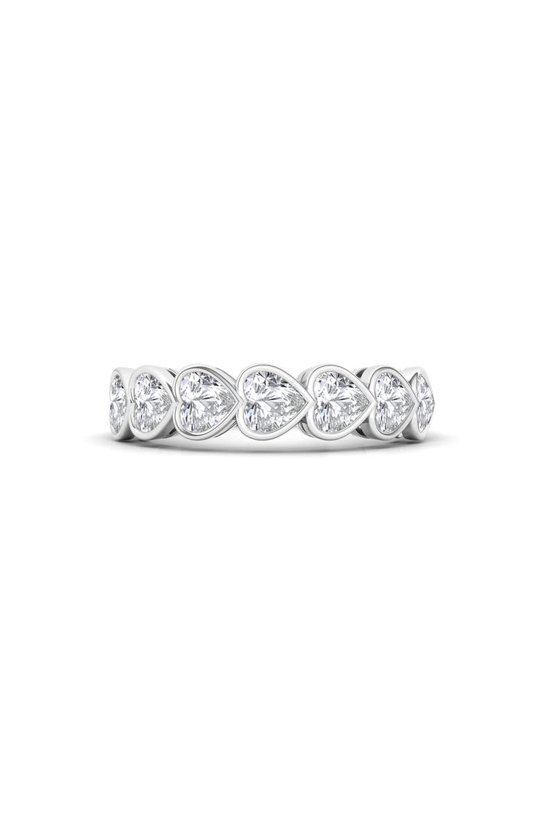 Bezel Heart Lab Created Diamond Ring, Alternate, color, WHITE GOLD