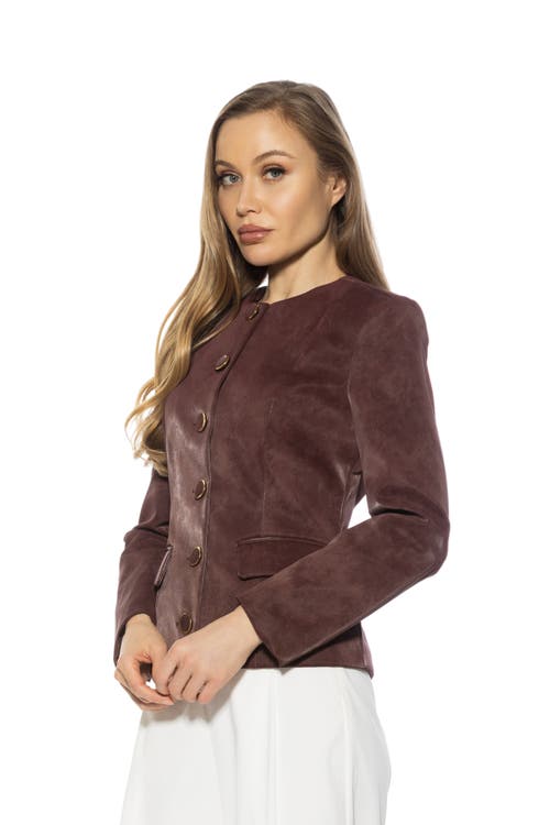 Alexia Admor Brivan Crewneck Classic Blazer In Brown
