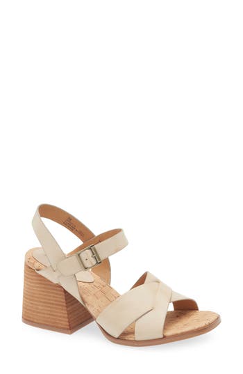 Korks Pacye Block Heel Sandal In Cream