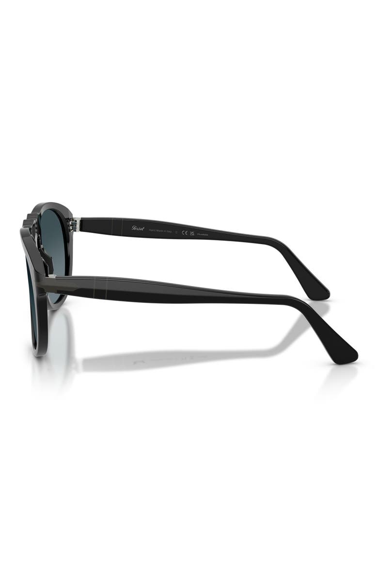 56mm Polarized Pilot Sunglasses, Alternate, color, BLACK / POLAR GRADIENT BLUE