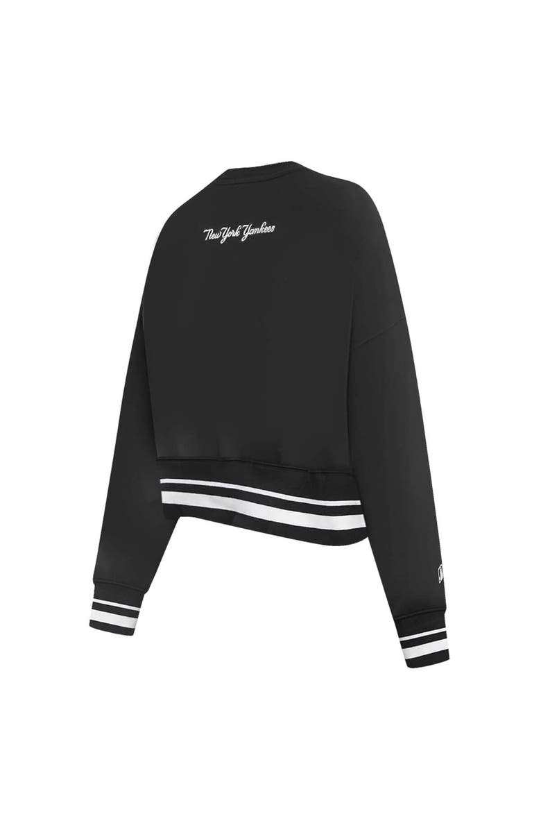 PRO STANDARD Women's Pro Standard Black New York Yankees Pearl Cropped Pullover Sweatshirt, Alternate, color, 