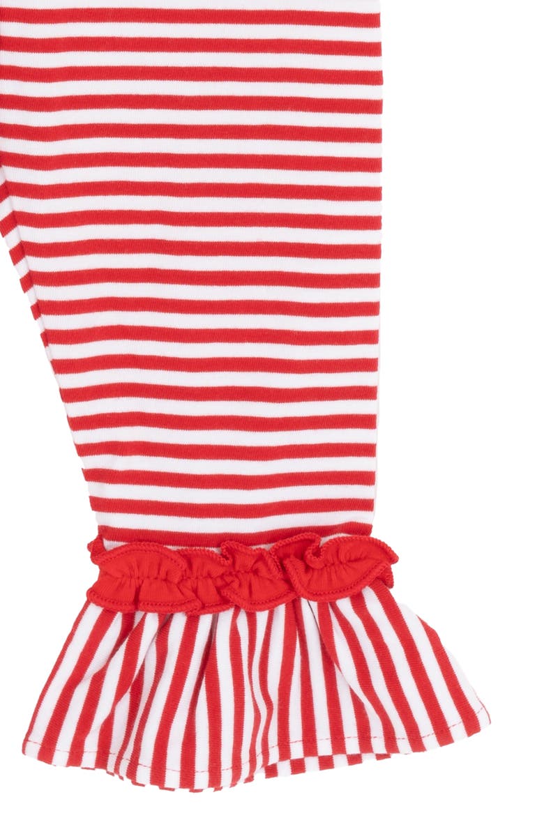 Rare Editions Santa Sleigh Appliqué Top & Leggings Set, Alternate, color, Green