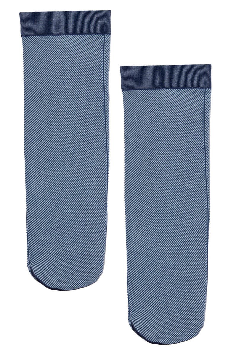 Wolford Cotton Crew Socks, Alternate, color, Denim