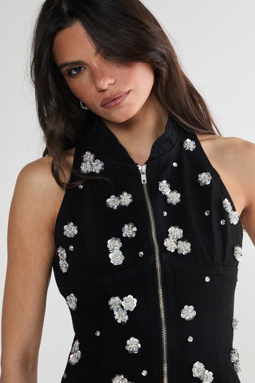 Nasty Gal Embellished Applique Mini Dress In Black