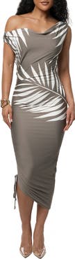 JLUXLABEL Palm Ruched Body-Con Dress