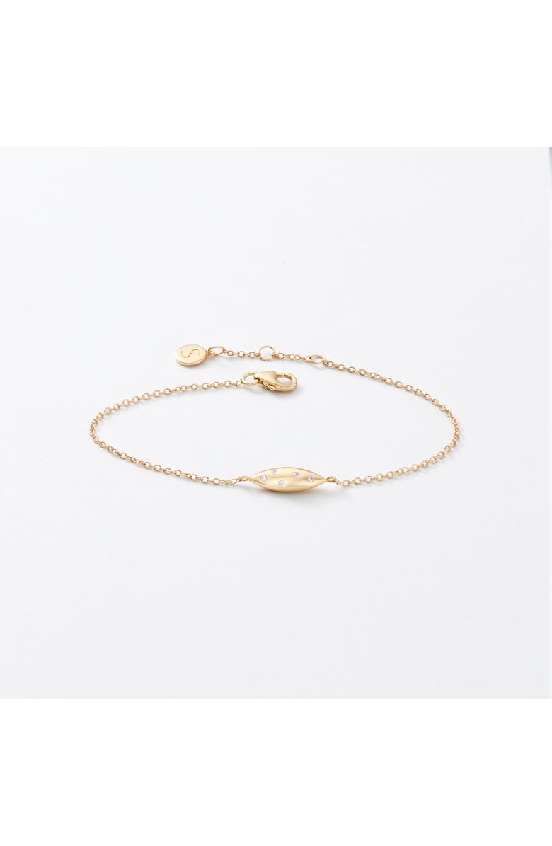 Sara Patino Viola Double Sided Pearl and Topaz Bracelet, Main, color, Gold