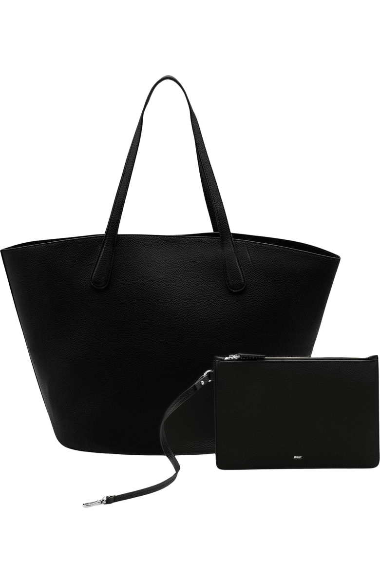 Italic Sienna Leather Tote and Albee Leather Card Holder Bundle, Alternate, color, Black