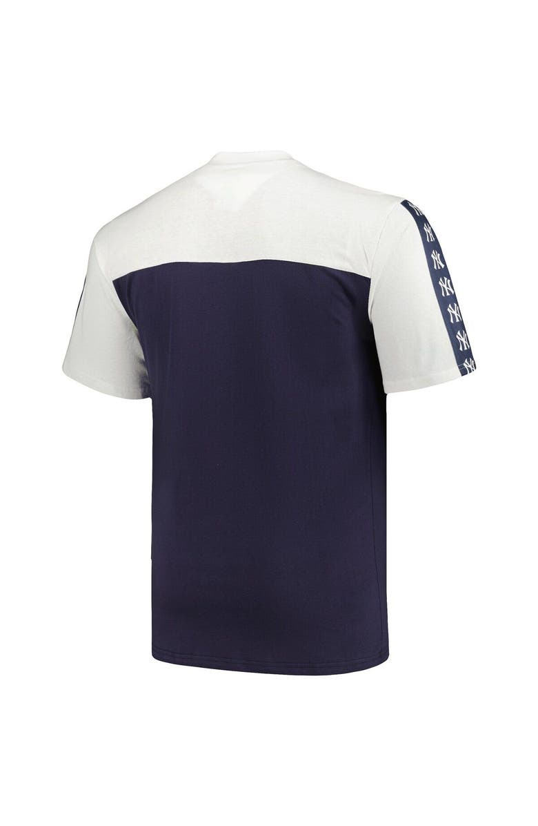 PROFILE Men's Profile White/Navy New York Yankees Big & Tall Yoke Knit T-Shirt, Alternate, color, White