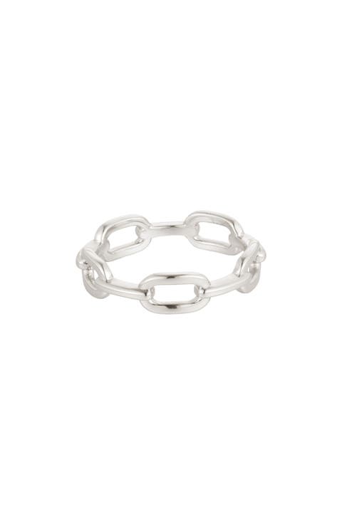 Silver Plated Link Ring
