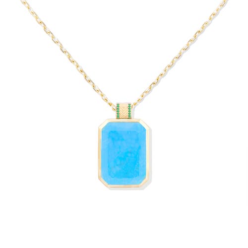 Campbell + Charlotte Spark Emerald Cut Pendant Necklace In Gold