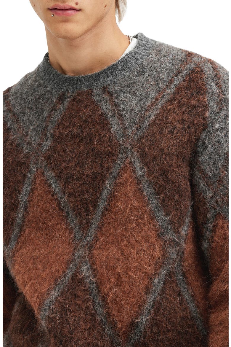 Mord Argyle Merino & Alpaca Blend Sweater, Alternate, color, CHARCOAL MARL