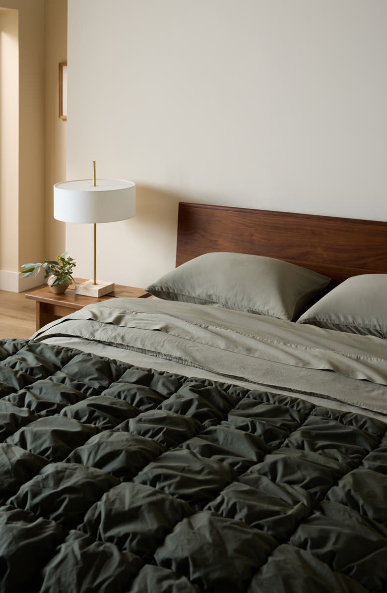 Parachute Soft Luxe Organic Cotton Sateen Sheet Set, Alternate, color, Moss