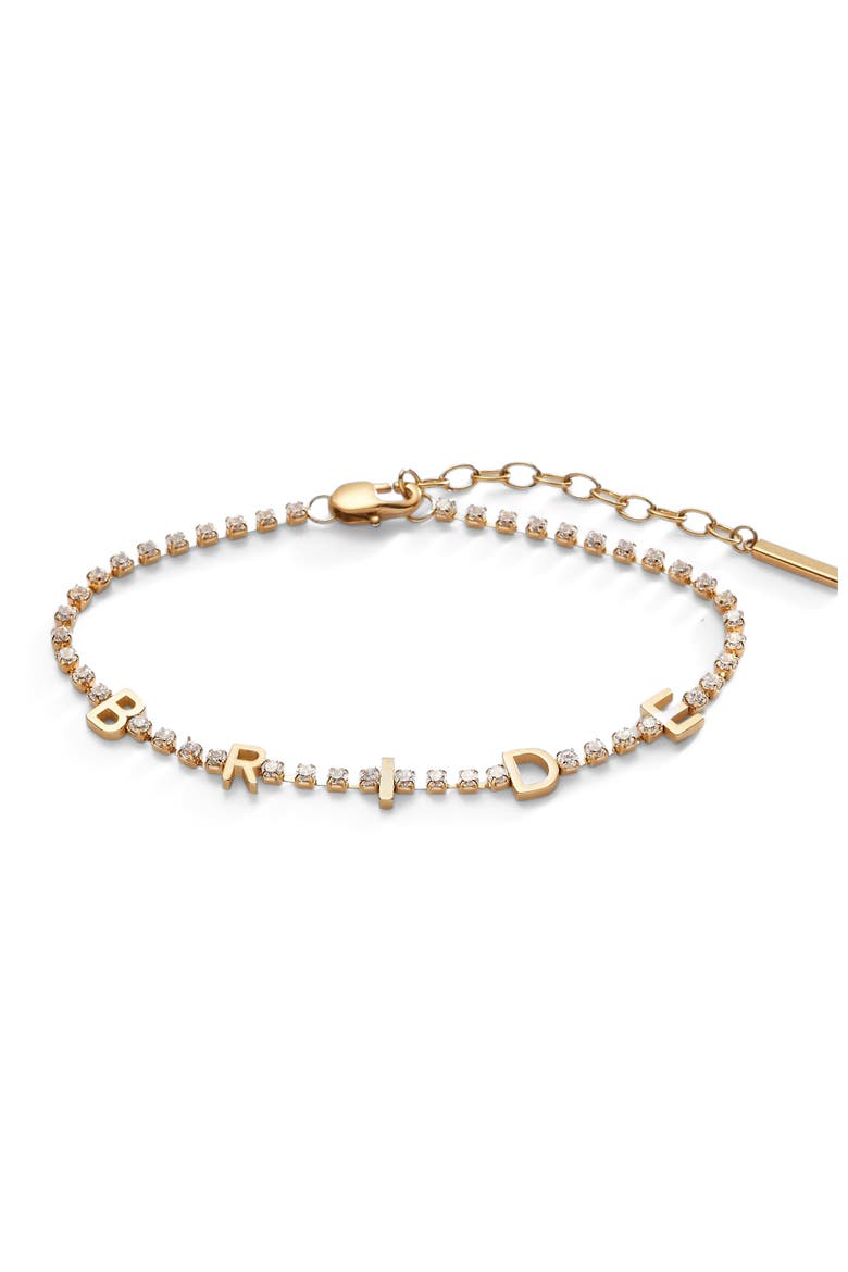 Bride Tennis Chain Bracelet, Main, color, Gold