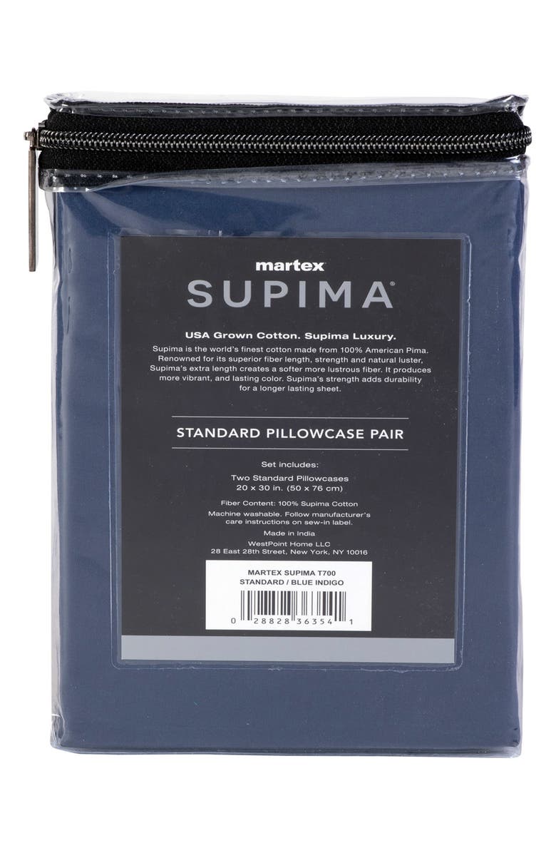 Set of 2 Solid 700 Thread Count 100% Supima Cotton Pillowcases