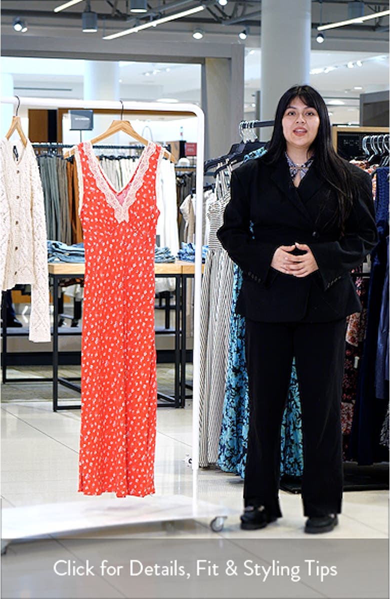 Simone Lace Detail Ditsy Slipdress, sales video thumbnail