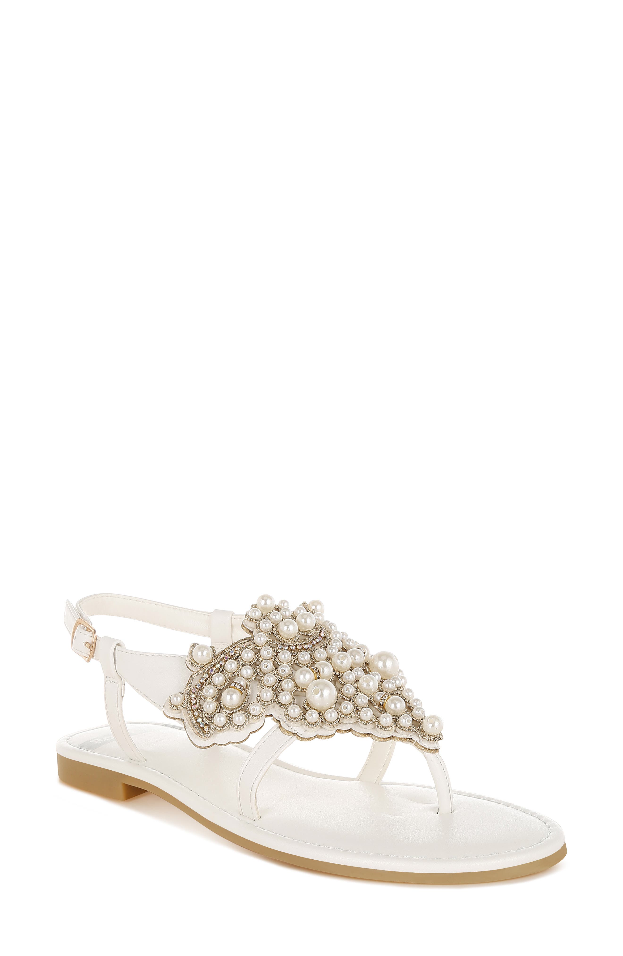 Rag & Co Nayasa Faux Pearl Sandal, Main, color, 