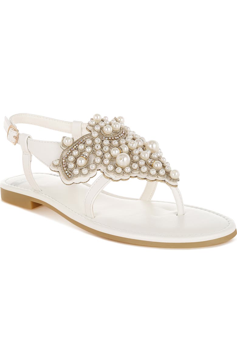 Rag & Co Nayasa Faux Pearl Sandal, Main, color,