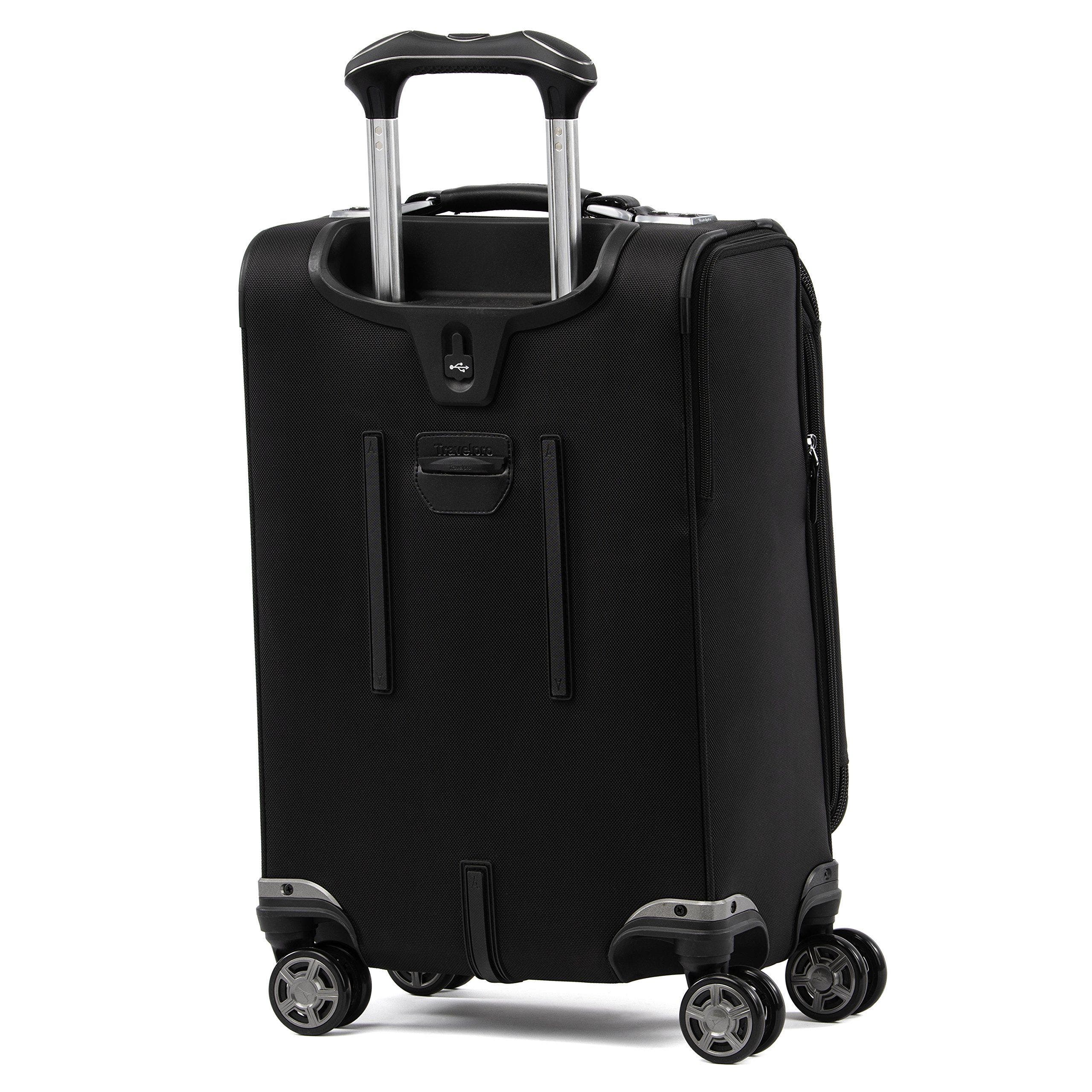 TRAVELPRO Platinum Elite Softside Expandable 20-Inch Carry-On Luggage, Fits up to 15" Laptop, Alternate, color, Shadow Black