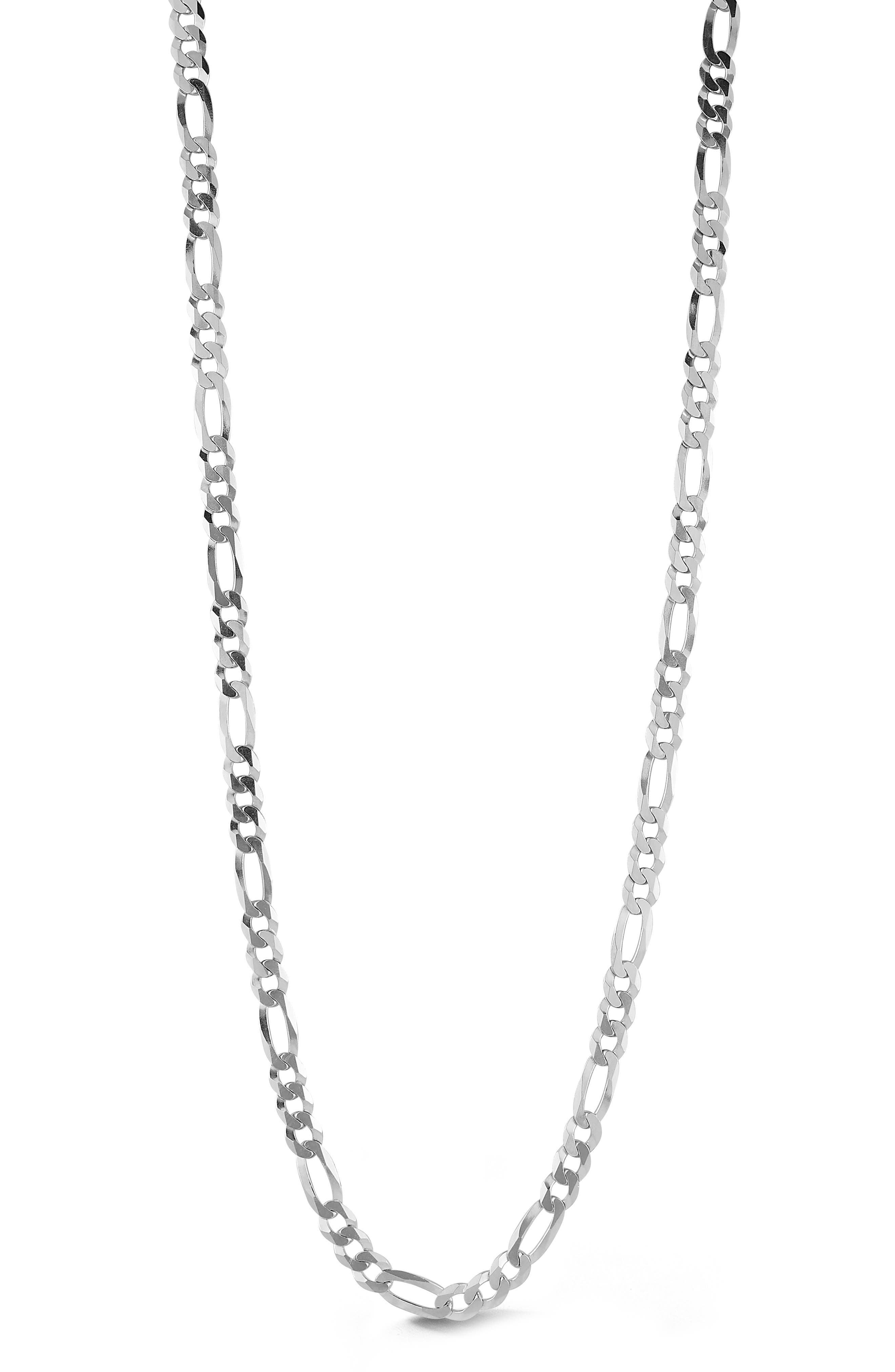 Yield of Men Men's Sterling Silver 5mm Figaro Chain Necklace