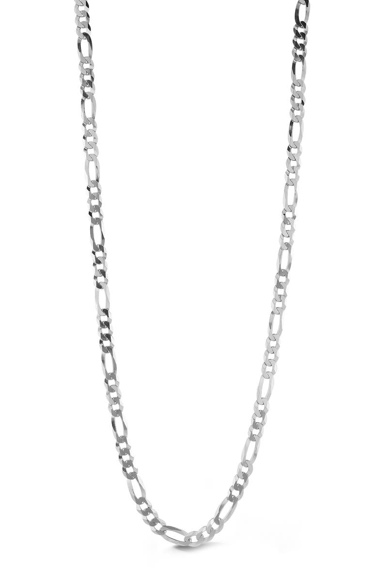 Men's Sterling Silver 5mm Figaro Chain Necklace, Main, color, SILVER