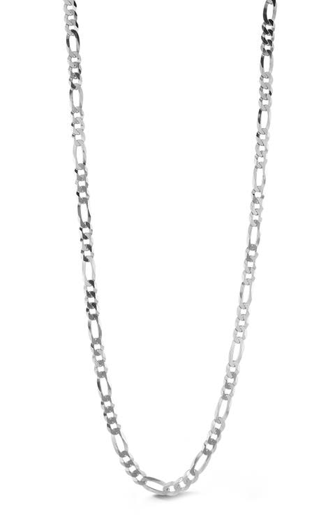 Men's Sterling Silver 5mm Figaro Chain Necklace