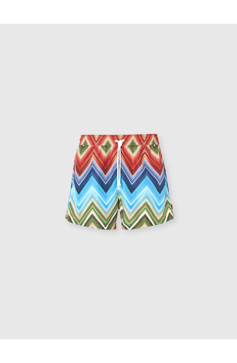 UM Mid-length Swim Shorts With Macro Zigzag Print, Main, color, Multicoloured