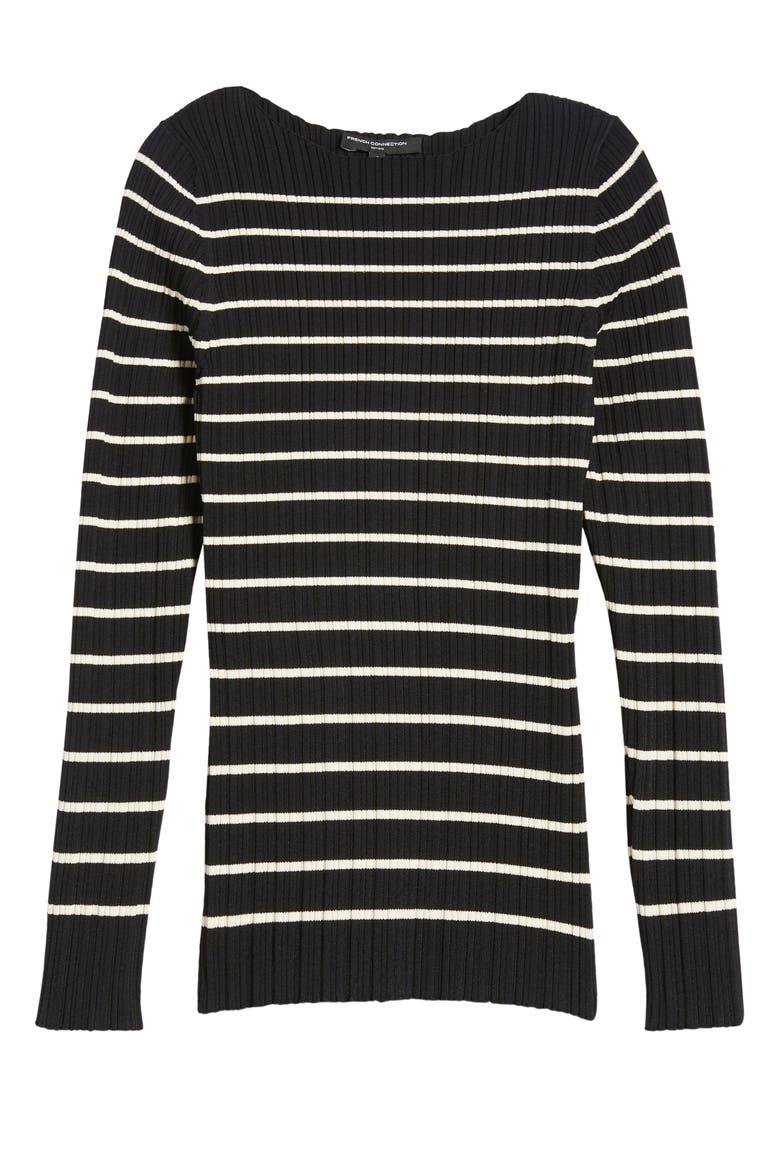 Stripe Rib Top, Alternate, color, 01-BLACK-CLASSIC CREAM