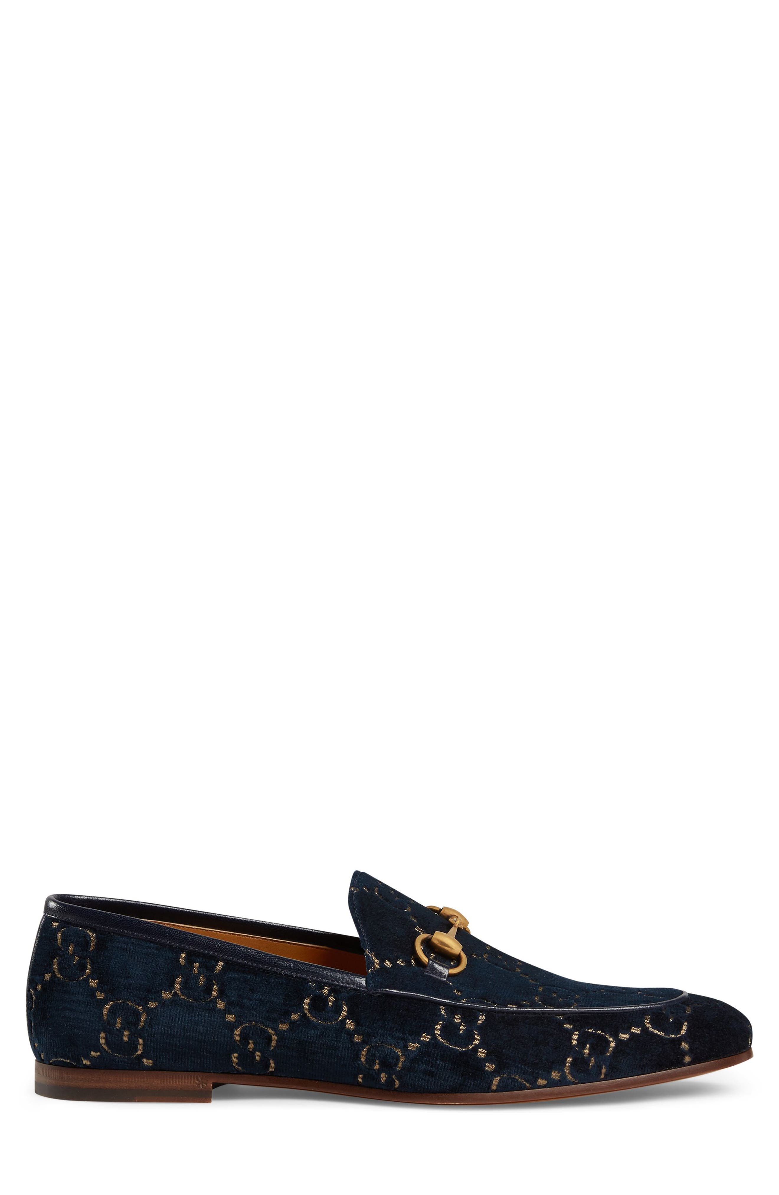 Gucci Jordaan Horsebit GG Velvet Loafer, Alternate, color, 