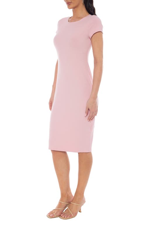 Bebe Ribbed Knit Body-con Midi Dress In Pink