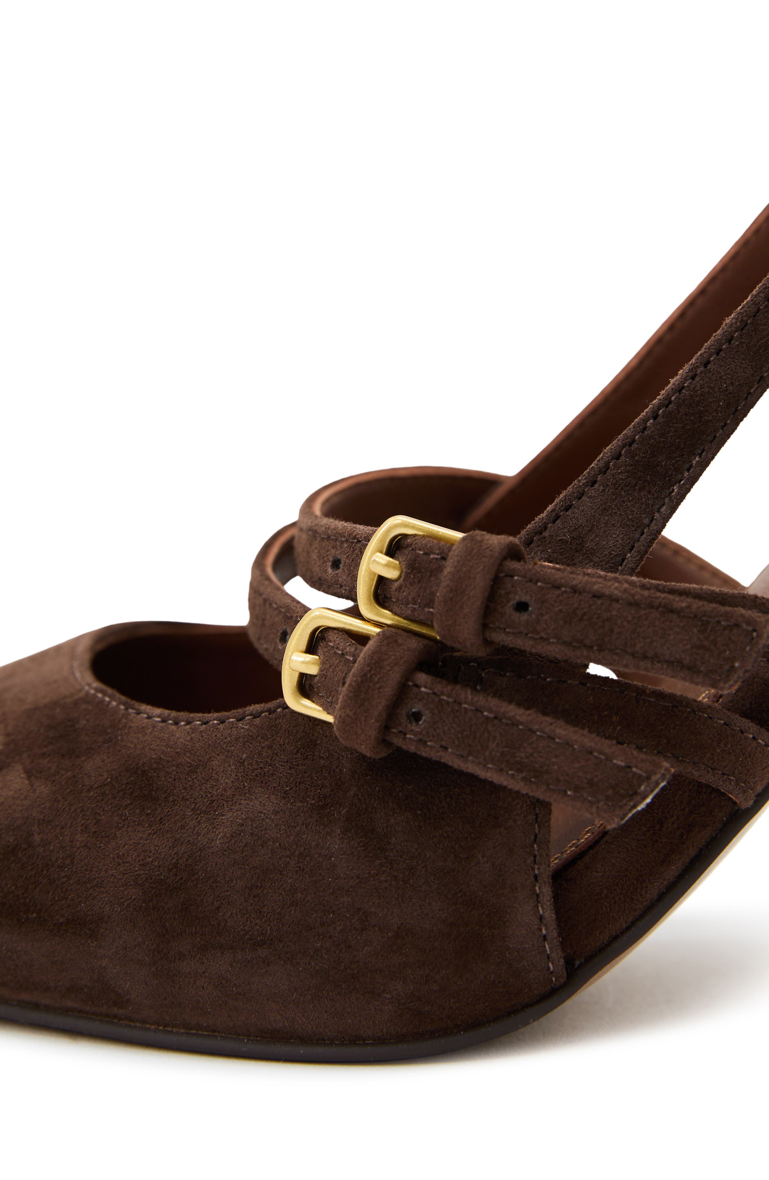 Reiss Beatrice Slingback Mary Jane Pointed Toe Pump, Alternate, color, Chocolate