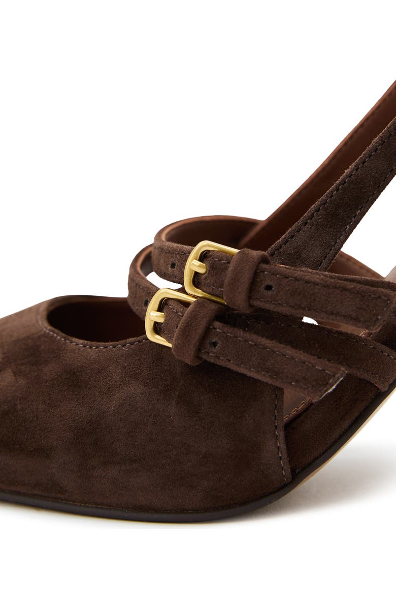 Reiss Beatrice Slingback Mary Jane Pointed Toe Pump, Alternate, color, Chocolate