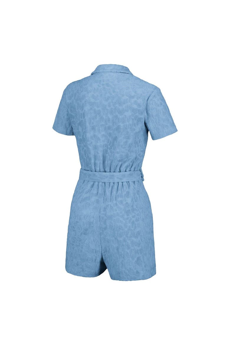 Women's Lusso Blue New York Yankees Trixie Cheetah Romper, Alternate, color, Blue