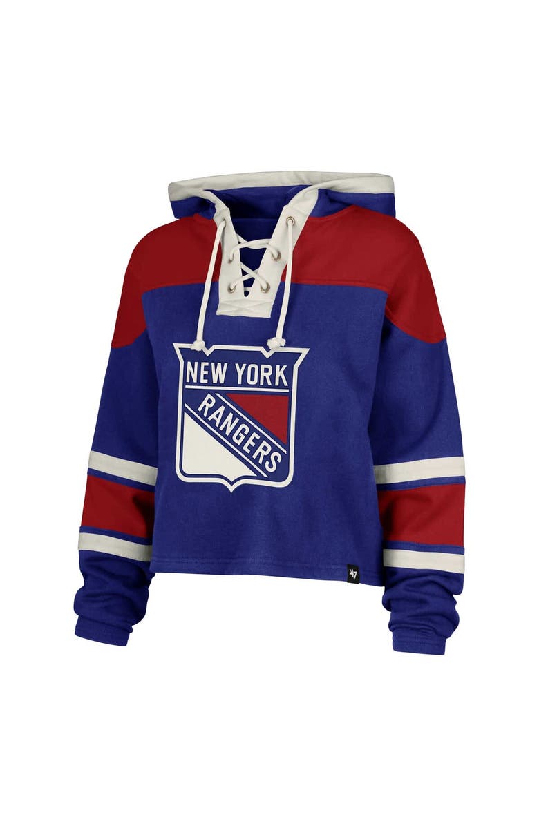 '47 Women's '47 Artemi Panarin Blue New York Rangers Superior Lacer Cropped Pullover Hoodie, Alternate, color, Blue