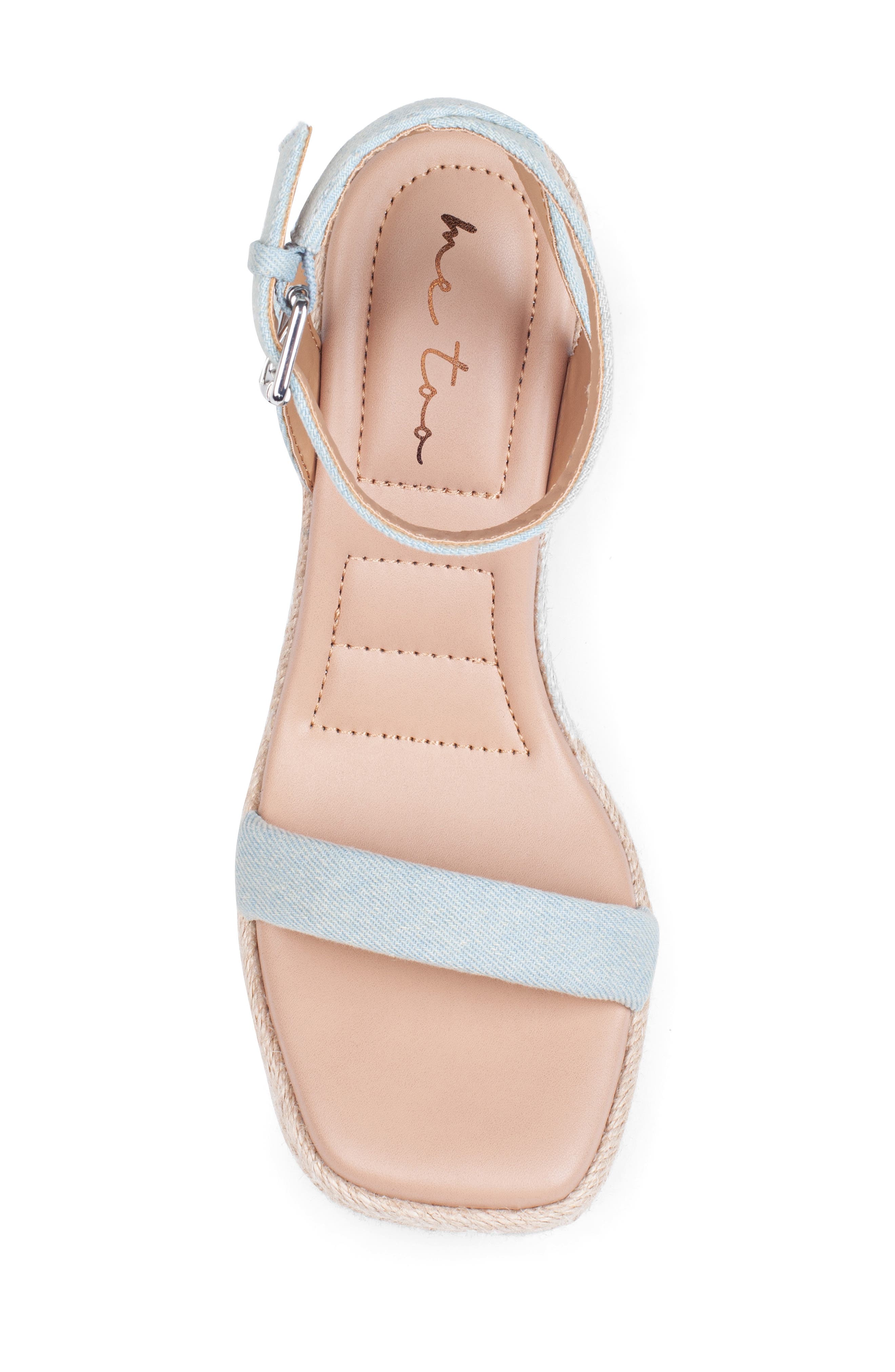 Me Too Whitley Platform Wedge Espadrille Sandal, Alternate, color, Light Blue