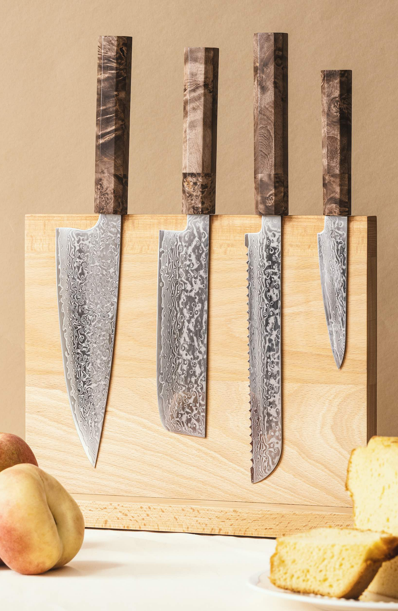 Italic Kumo Knife Set with Cutting Board, Alternate, color, Stabilized Maple