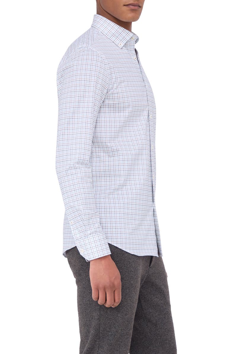 Bugatchi James OoohCotton<sup>®</sup> Tattersall Check Button-Down Shirt, Alternate, color, Mocha