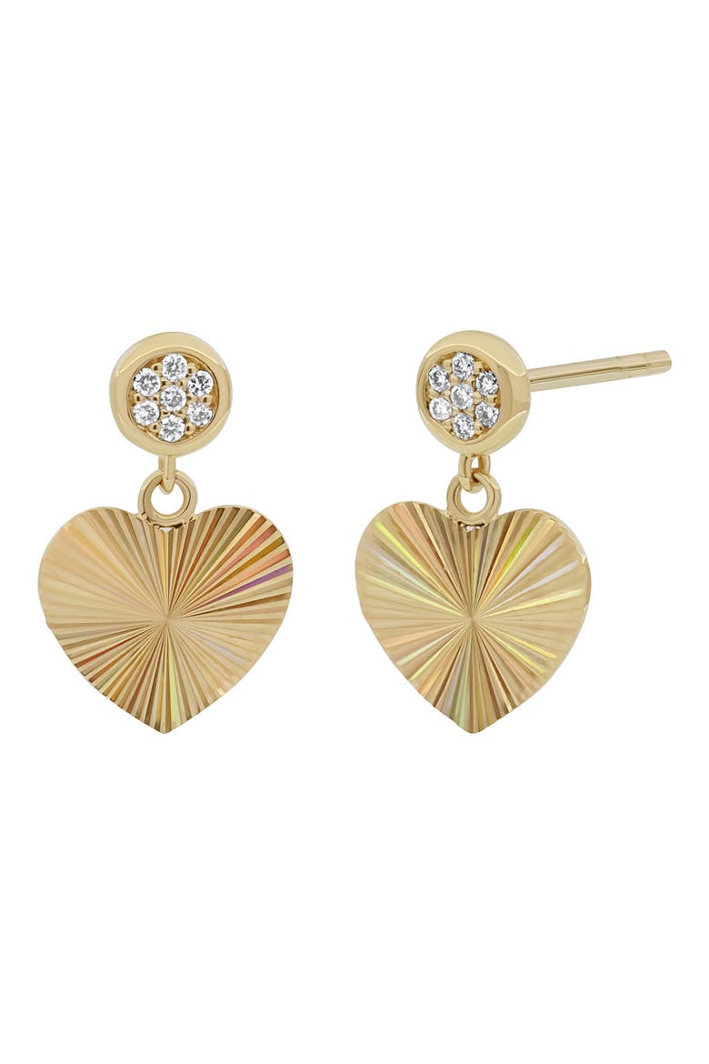 BL Icon Heart Drop Earrings, Main, color, 18K YELLOW GOLD