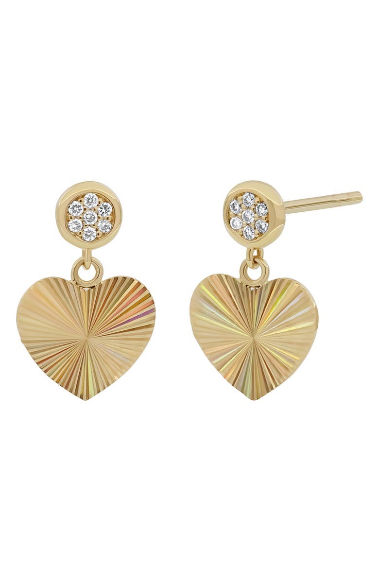 Bony Levy BL Icon Heart Drop Earrings, Main, color, 18K Yellow Gold