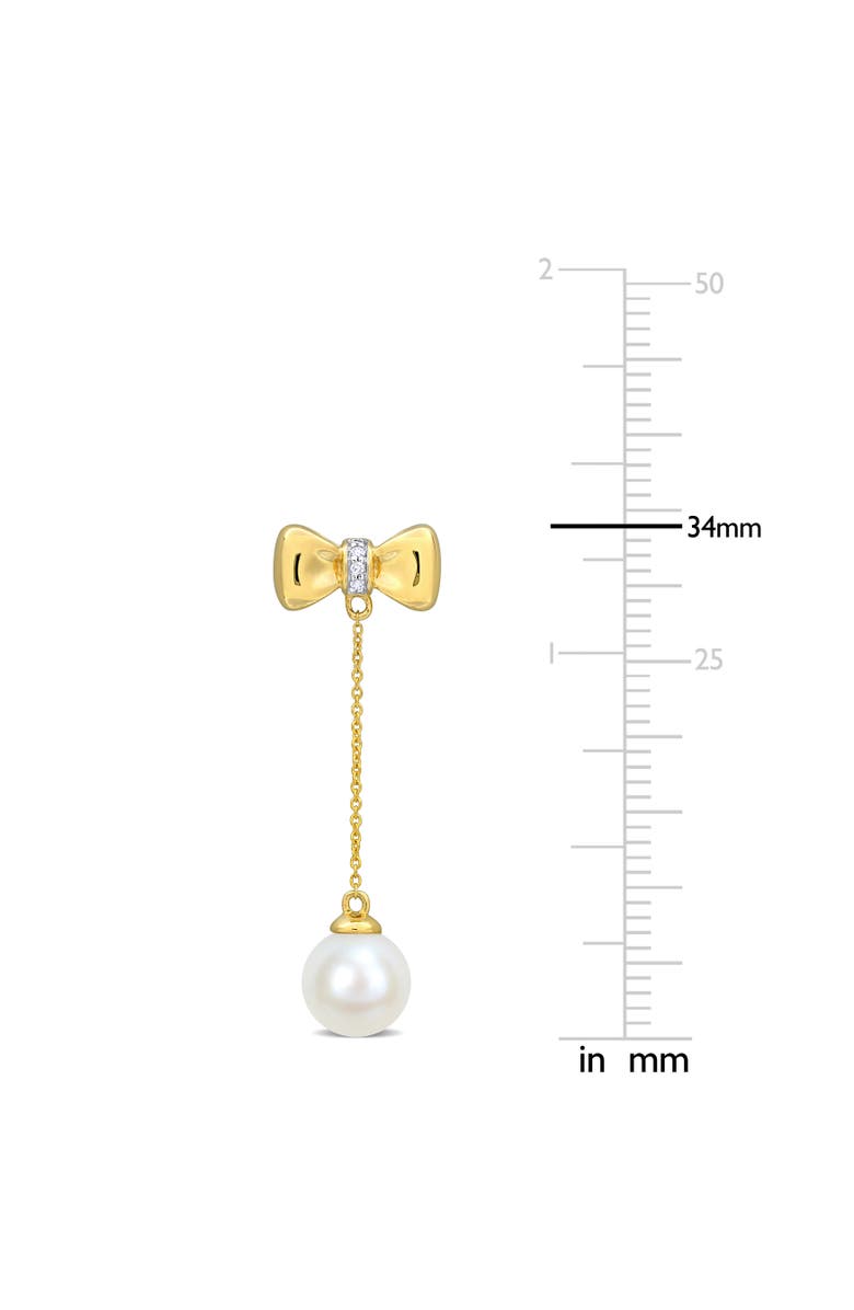 Julianna B. Cultured Pearl & Diamond Dangle Earrings 10k, Alternate, color, White Fw Pearl