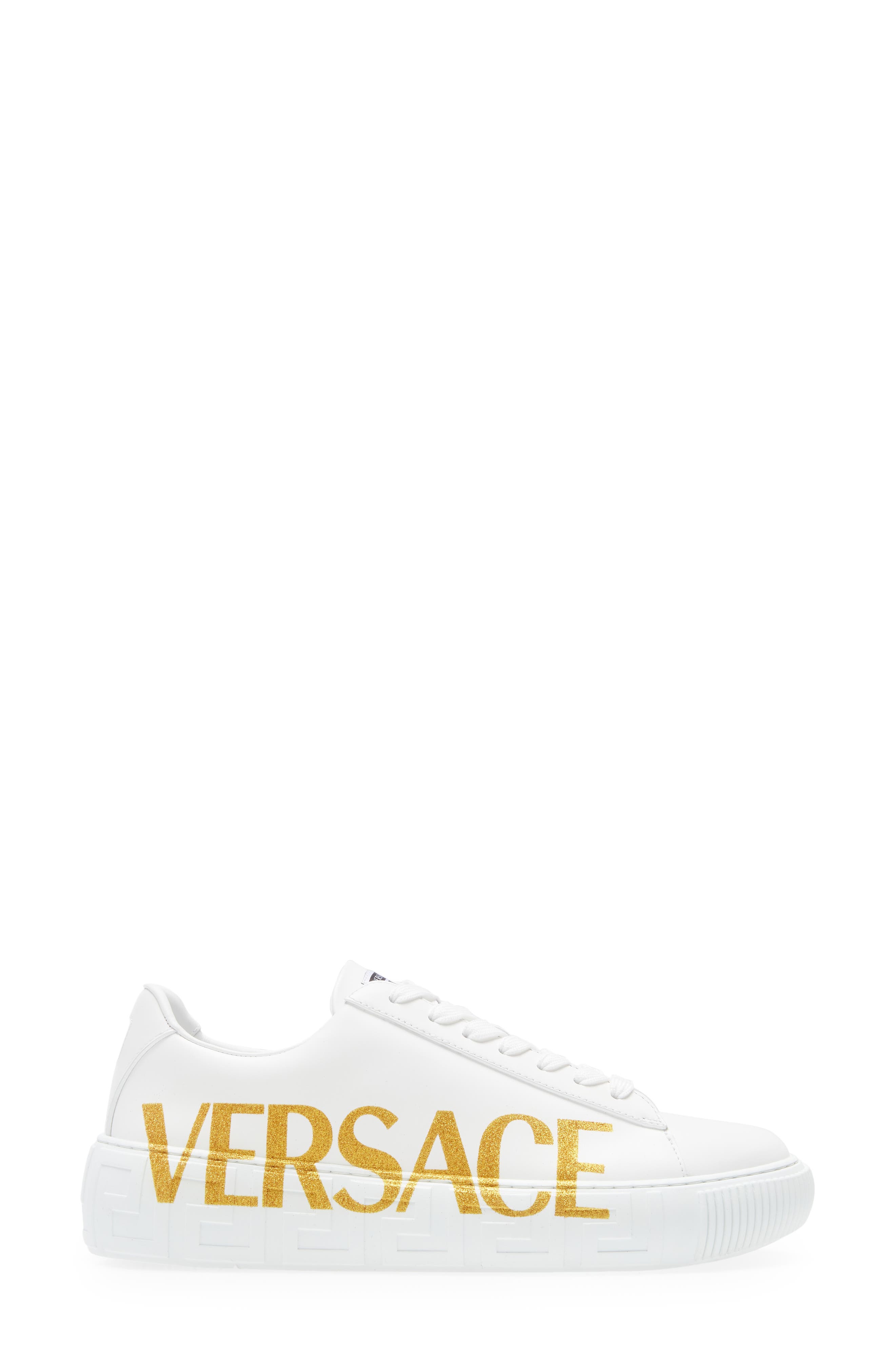 Versace Greca Logo Low Top Sneaker, Alternate, color, 