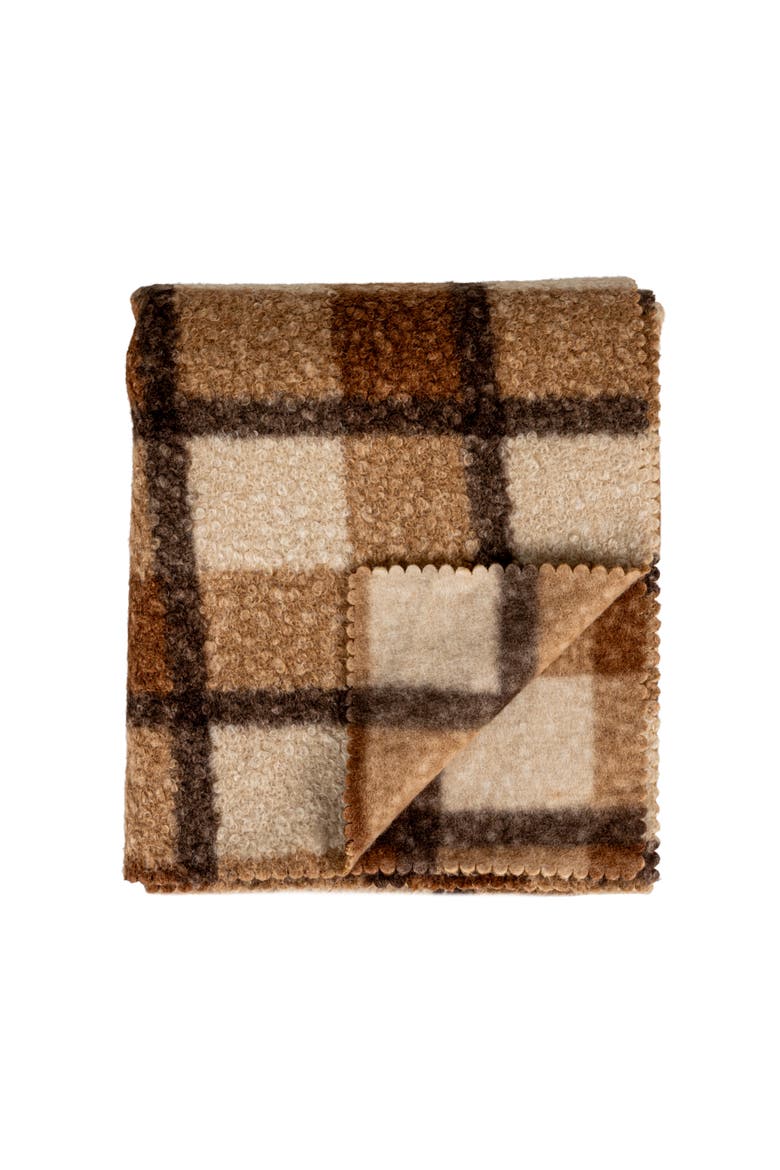 Fabric Faux Throw, Brown Plaid, Alternate, color, Brown