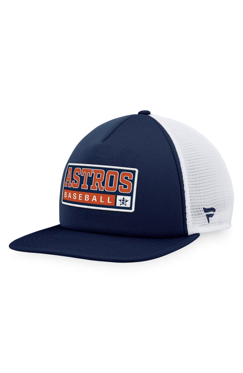 MAJESTIC Men's Majestic Navy/White Houston Astros Foam Trucker Snapback Hat, Main, color, Navy