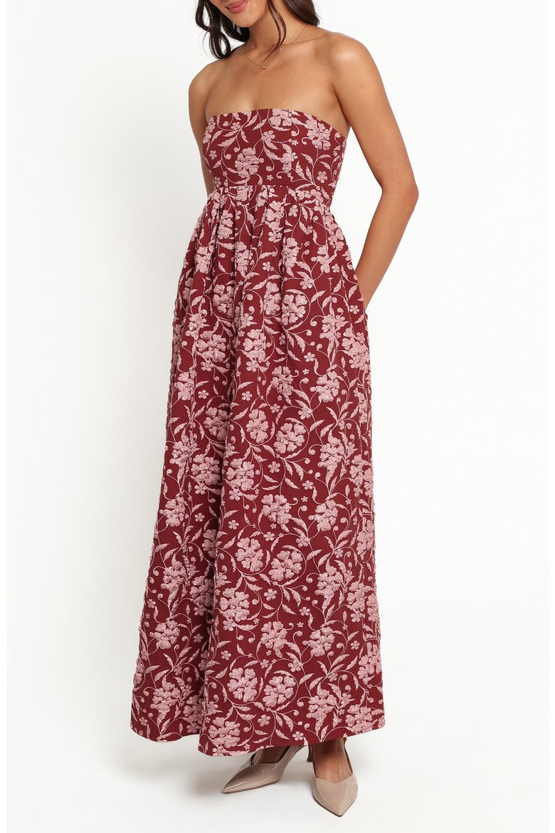 Orabella Strapless Maxi Dress, Alternate, color, RED FLORAL