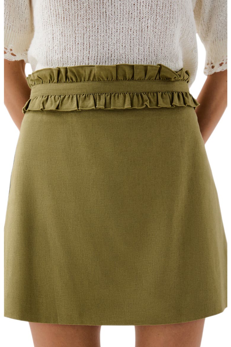 Ruffle Prep Mini Skirt, Main, color, Khaki